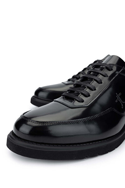 Tamer Tanca Erkek Hakiki Deri Siyah Açma Casual Ayakkabı