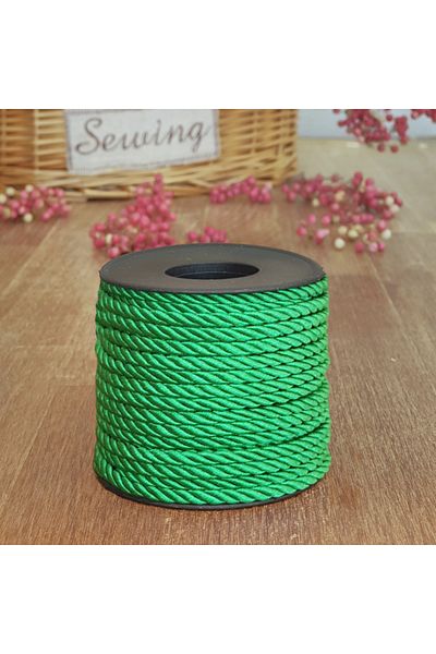 Bimotif Grassy green cord ribbon, 4 mm 5 meters