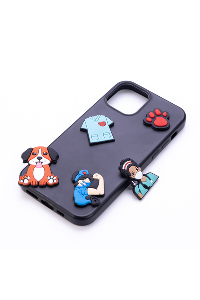 Bimotif Yapışkanlı telefon kılıfı süsü, veteriner ve pati