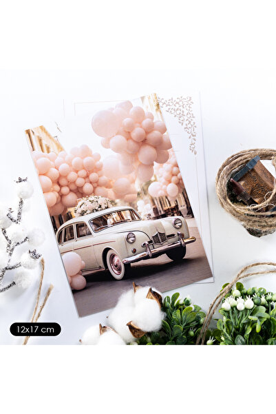 Bimotif Söz, nişan, düğün kartı, arkası yazılabilir, balonlar ve çiçek süslem...