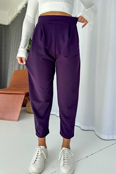 Mine Tan Butik Purple Balloon Trousers - Elastic Back