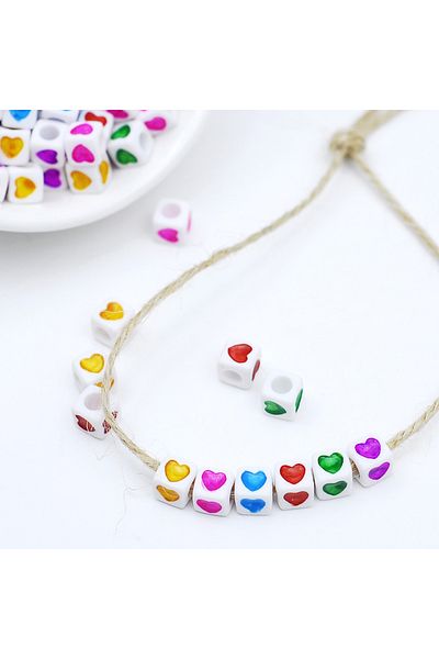 Bimotif Heart bead cube 50 pieces