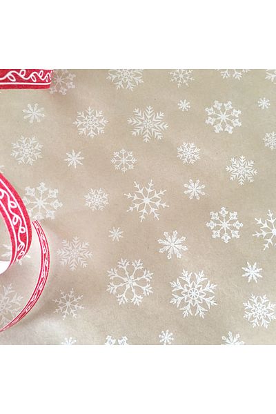 Bimotif 100 Pieces of Kraft-White Paper - Snow Pattern, 70X100 cm Pack