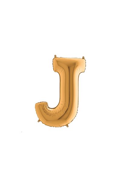 Bimotif Folio balloon with letter, gold color glossy, 102cm Letter J 1 piece