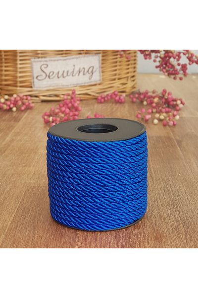 Bimotif Saks blue cord ribbon, 4 mm 5 meters