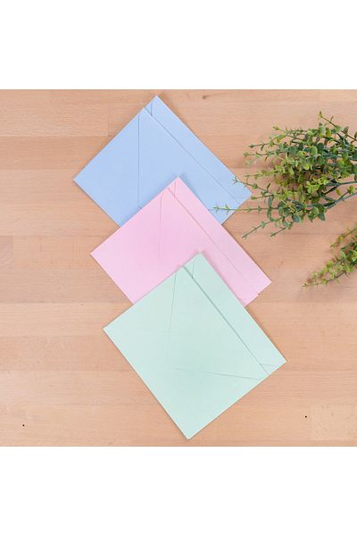 Bimotif Standard Envelope Set, 13x18 Cm 6 Pieces (LIGHT BLUE-LIGHT PINK-WATER GREEN)
