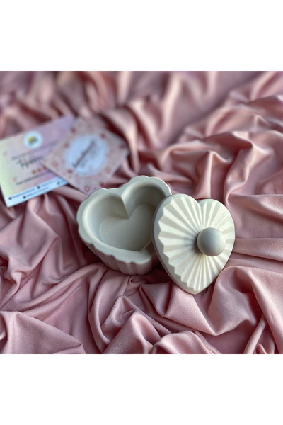 Handmade Dekoratif Özel Tasarım Beyaz Kalp Takı Kutusu Takı Organizeri