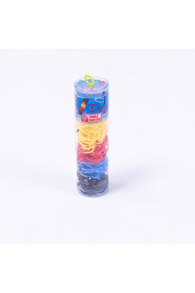 Bimotif 125pcs 5 coloured hair rubber, (black, blue, red, yellow, lilac)