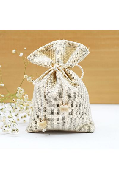 Bimotif Natural Pouch, Twist String Beaded 10x15 Cm (10 PCS)
