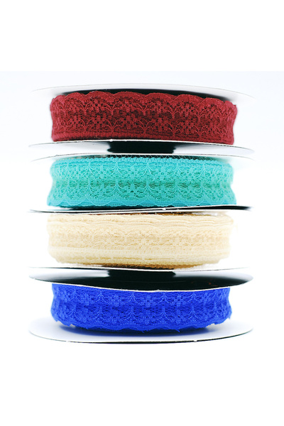 Bimotif Panglică de dantelă portocalie - 2 metri, 2 cm