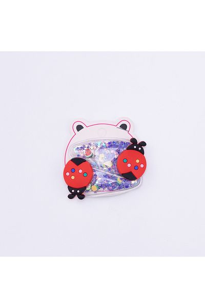 Bimotif Star glitter ladybug buckle, Blue 2 pieces