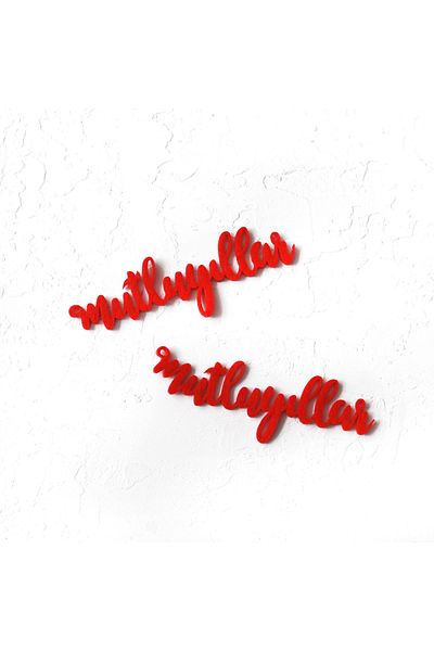 Bimotif Felt Happy New Year, Red 2 Pieces