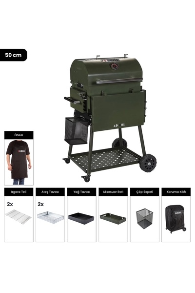 IGRILL Barbekü Hub 515 mm Kömürlü Mangal (Yeşil)