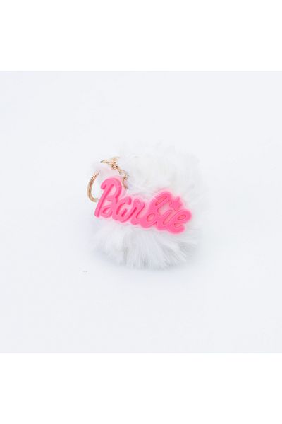 Bimotif Barbie Plush Pompom Keychain - White