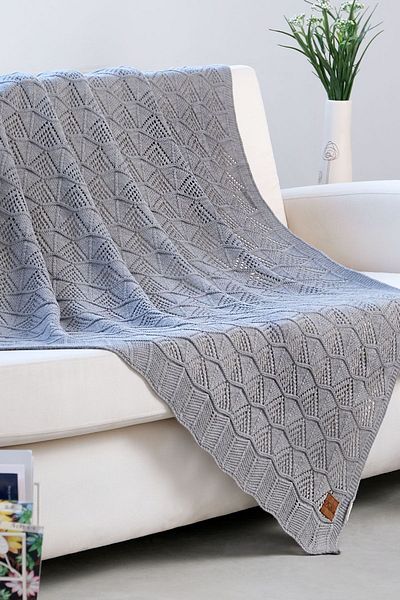 DALİSA Emily Knitwear Knitted TV Blanket, Sofa Cover Gray - 130x170