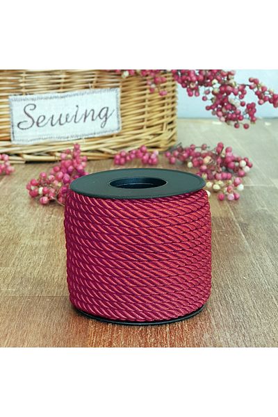 Bimotif Burgundy cord ribbon, 4 mm 10 meters