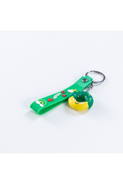 Bimotif Green Colored Donat Silicone Keychain