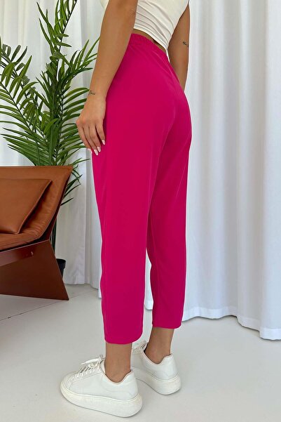 Mine Tan Butik Fuchsia Balloon Trousers - Elastic Back
