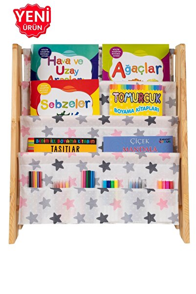 ERKAWOOD Montessori Doğal Ahşap Kitaplık Demonte Çocuk Odası Kreş Anaokulu Eğ...