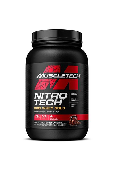 MUSCLETECH Nitro Tech Whey Gold, Double Rich Chocolate, 2 LB