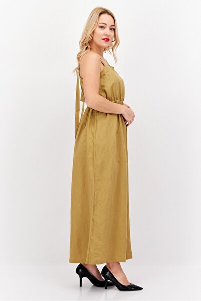 Esprit Women Plain Sleeveless Jumpsuit, Brown