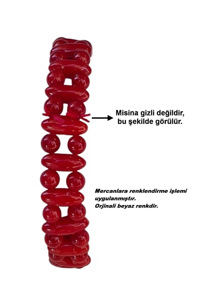 Pozitif Doğal Taş Double Row Coral Bracelet 320-2
