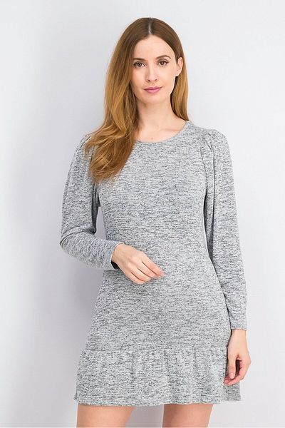 Miss Selfridge Women Petite Puffed Sleeve Mini Dress, Grey