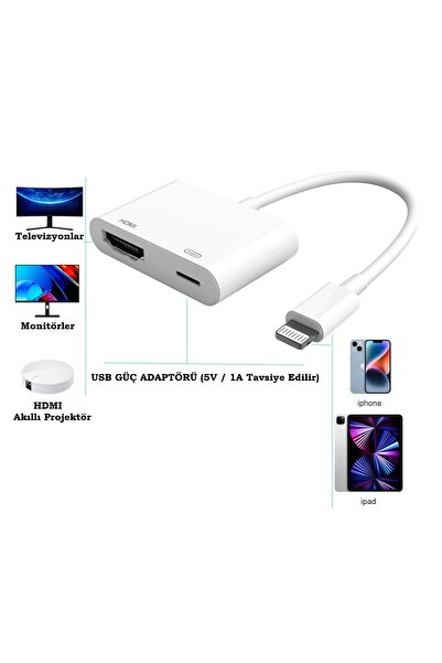 Şıktek Lightning HDMI Kablo iPhone'dan-iPad'den Projektöre/TV'ye/Monitöre 108...