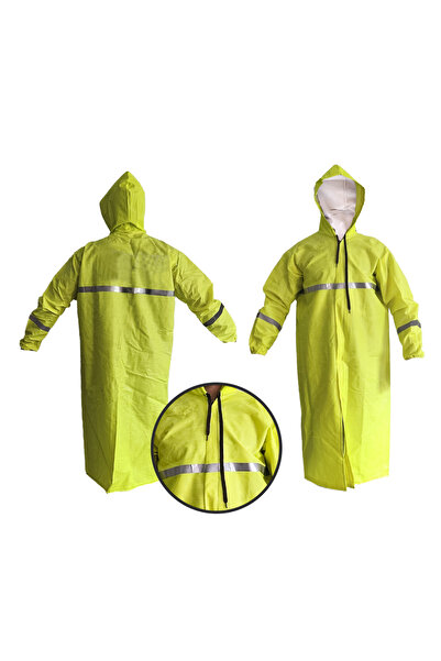 SeraTrend PARDESÜ YAĞMURLUK REFLEKTÖR ÇİZGİLİ FOSFORLU SARI NEON PARDESÜ YAĞMURLUK SU GEÇİRMEZ DİKİŞSİZ FERMUA