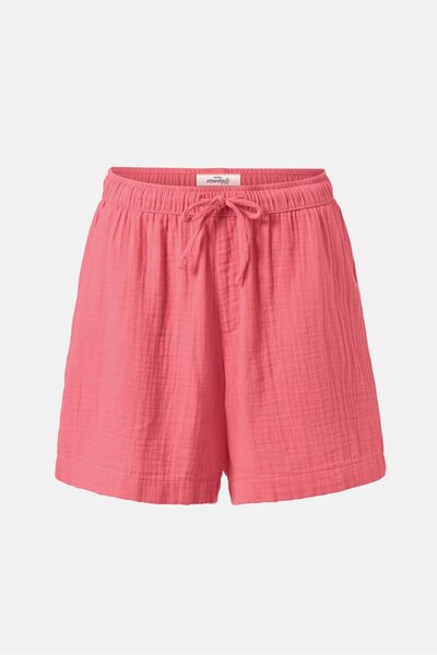 Tchibo Women Drawstring Plain Muslin Shorts, Pink