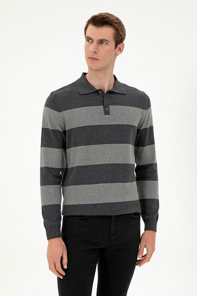 U.S. Polo Assn. Men's Anthracite Melange Sweater 50297019 -Vr081
