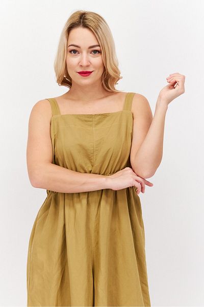 Esprit Women Plain Sleeveless Jumpsuit, Brown