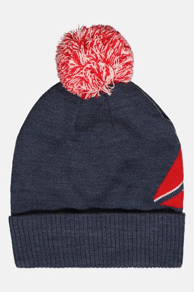 Reebok Women Knitted Pom Pom Beanie Hat, Navy Blue