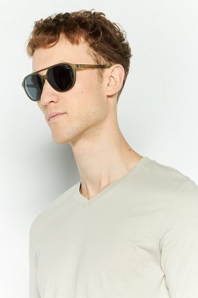 Kenneth Cole نظارة شمسية مستطيلة للرجال KC7261، باللون الأخضر الداكن