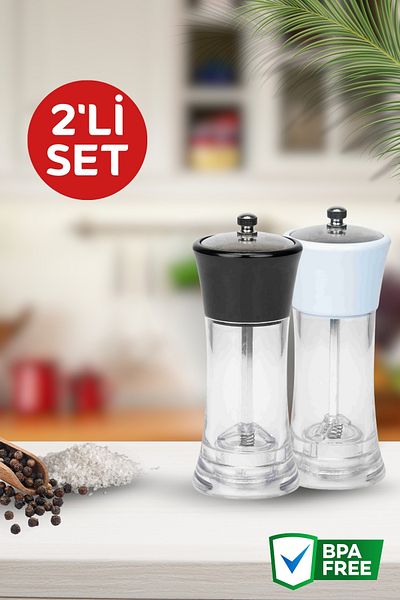 Nandy Home مجموعة من 2 مطحنة ملح وفلفل سيراميك أنيقة