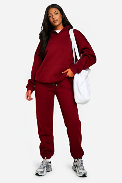 CMZ COLLECTİON Γυναικείο σετ φόρμας jogger με 3 κλωστές, τσέπη καγκουρό και ψ...