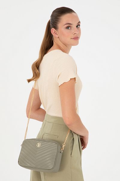 U.S. Polo Assn. Women's Khaki Chain Strap Crossbody Bag 50300327 -Vr027