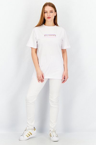 Ellesse Women Crew Neck Short Sleeve Graphic Print Top, White