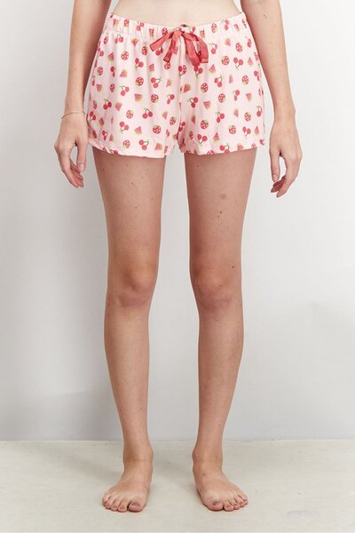 Sleep & Co Women 2 Pc Watermelon Pajama Shorts, Pink