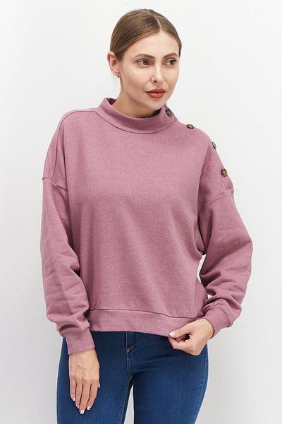 Esprit Women Mock Neck Button Details Sweater, Pink