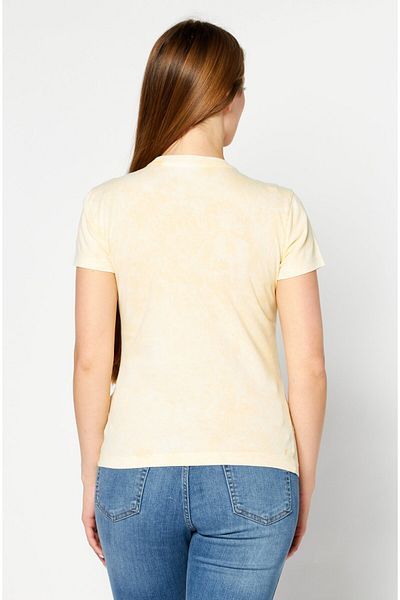 Diesel Women Crew Neck Short Sleeves Solid T-Shirt, Yellow