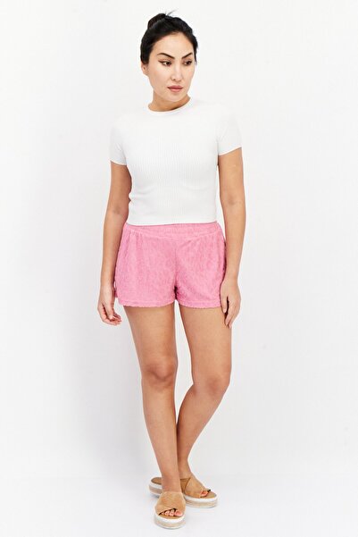 Sinsay Women Textured Pull On Shorts, Pink