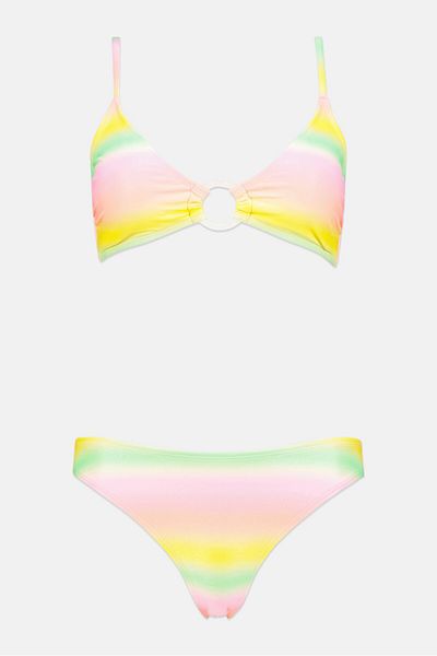 California Sunshine Women 2pcs Metallic Bikini Set, Pink