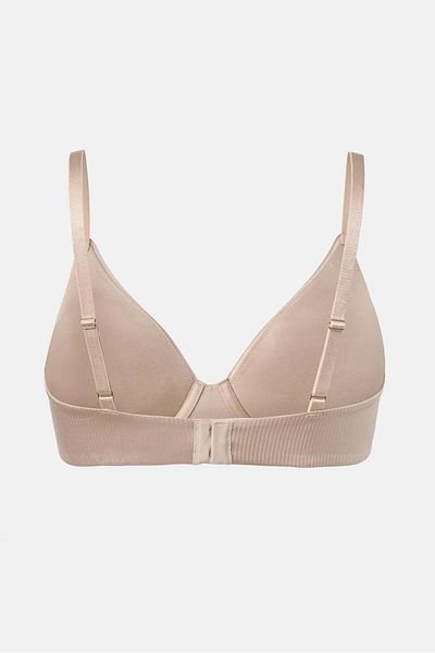Tchibo Women Non Padded With Wire Textured Bra, Tan