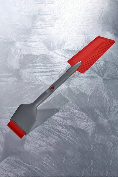 Tchibo 3 in 1 Car Ice Scraper, Red and Grey