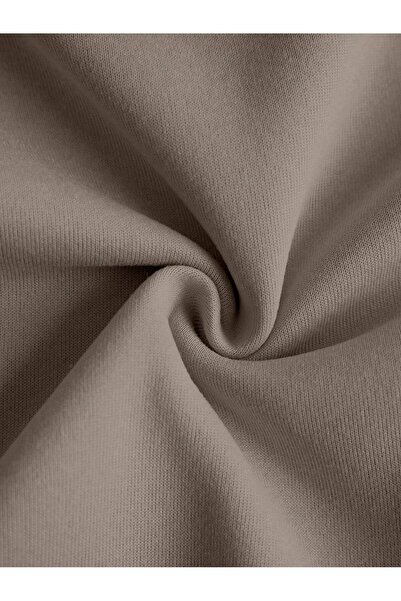 Deocept Γυναικείο φούτερ σε μπεζ αρκουδάκι με στάμπα με λαιμόκοψη