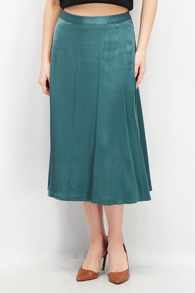 Esprit Women Solid Midi Skirt, Green