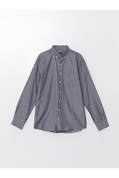 LC Waikiki قميص رجالي من الجبردين منقوش بأكمام طويلة وقصة عادية من LCW