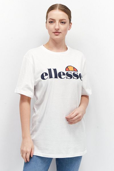 Ellesse Women Crew Neck Short Sleeves Brand Logo Print T-shirt, White