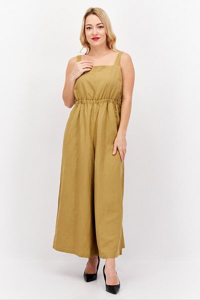 Esprit Women Plain Sleeveless Jumpsuit, Brown